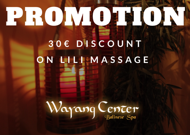 Promoção de massagem Lili no Wayang Center Balinese Spa: 30€ de desconto.
